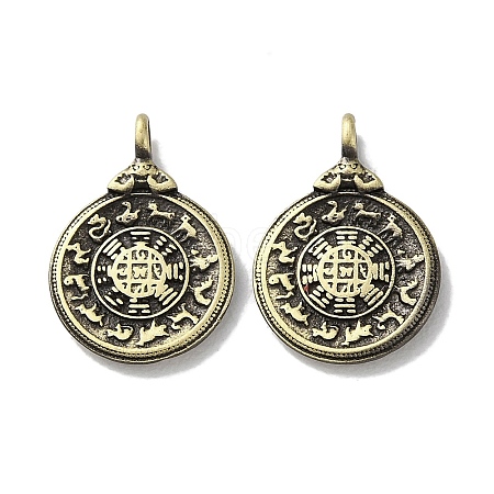 Tibetan Style Brass Pendants KK-M284-42AB-1