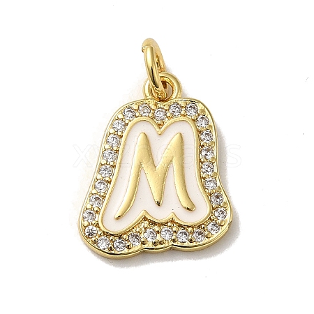 Brass Micro Pave Cubic Zirconia Pendants KK-K354-02G-M-1