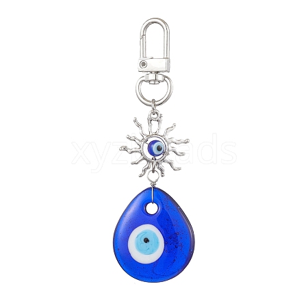 Evil Eye Lampwork Pendant Decorations HJEW-JM01996-02-1