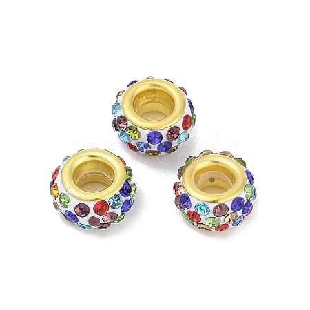 Alloy Rhinestone Clay Pave Beads ALRI-D300-04G-06-1