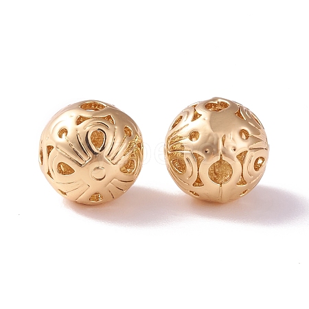 Brass Hollow Round Beads KK-P226-32CG-1