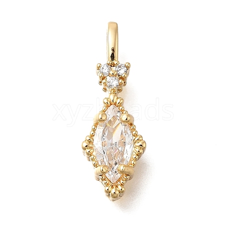 Brass Glass Pendants KK-U061-20G-01-1