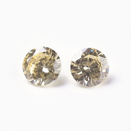 Cubic Zirconia Pointed Back Cabochons ZIRC-WH0001-B11-1