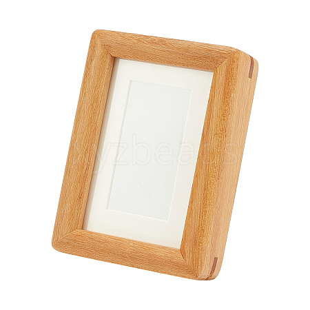 Rectangle Wood with Paper Photo Frame Stand AJEW-WH0314-954-1