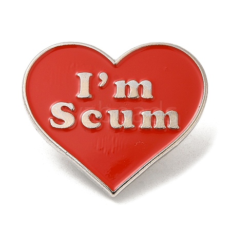 Heart with Word I'm Scum Enamel Pins JEWB-M029-01P-1