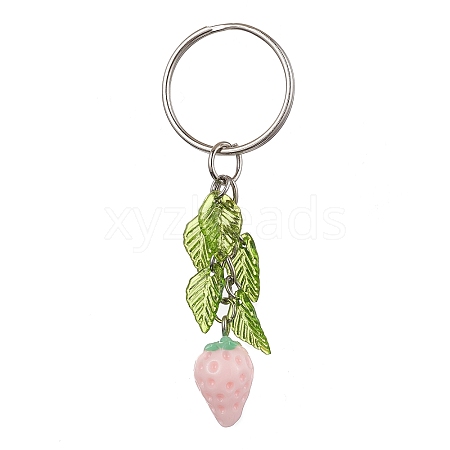 Resin Strawberry Pendant Keychain KEYC-JKC00651-01-1