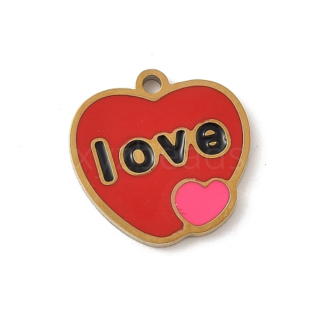 304 Stainless Steel Enamel Charms STAS-P388-19F-G-1