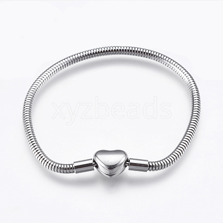 Tarnish Resistant 304 Stainless Steel European Style Round Snake Chains Bracelet Making STAS-I097-004B-P-1