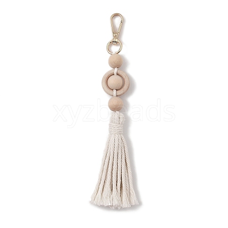 Handmade Macrame Nylon Thread Pendant Decorations HJEW-P019-09G-01-1