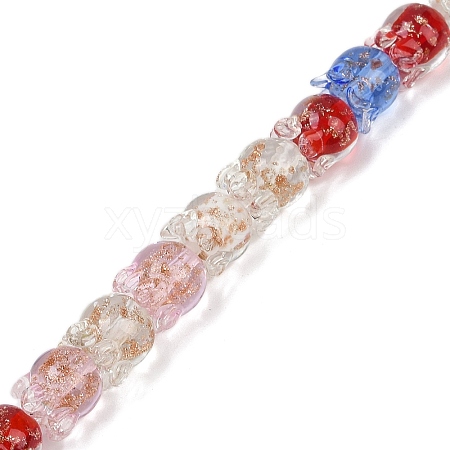 Gold Sand Lampwork Beads Strands LAMP-P069-02A-06-1