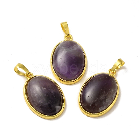 Natural Amethyst Pendants G-H286-07G-14-1