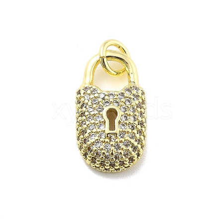 Rack Plating Brass Micro Pave Cubic Zirconia Pendants KK-D359-03G-1