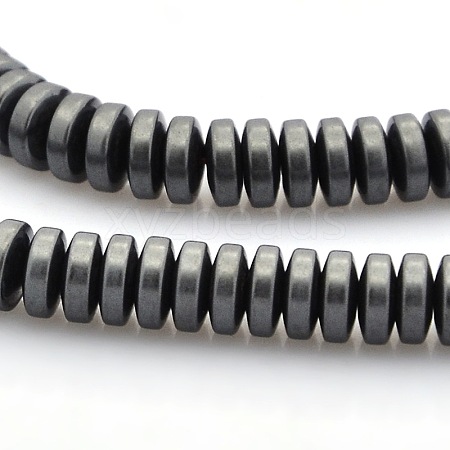 Matte Style Electroplate Non-magnetic Synthetic Hematite Rondelle Beads Strands G-M079-03-1