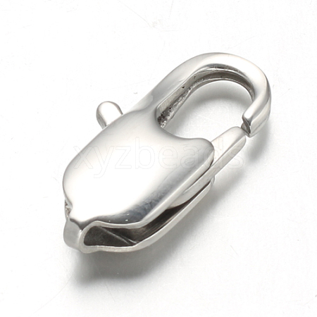 Non-Tarnish 304 Stainless Steel Lobster Claw Clasps X-STAS-F094-05F-P-1