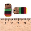 Jamaican Colour Epoxy Resin & Walnut Wood Pendants RESI-N039-122C-3