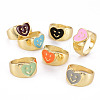 Alloy Enamel Wide Band Rings RJEW-N034-009-RS-1