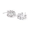 Clear Cubic Zirconia Open Hoop Earring EJEW-C002-02P-RS-3