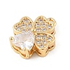 Brass Micro Pave Clear Cubic Zirconia Charms KK-R219-30G-2