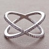 Simple Style Brass Cubic Zirconia Finger Rings FS-WG32029-03-1