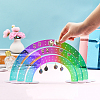 Laser Style Rainbow Shaped Acrylic Earring Organizer Display Stands AJEW-WH20020-150-4