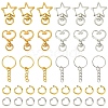 10Set 2 Styles Star Alloy Swivel Clasps with 10Pcs Iron Split Key Rings PURS-YW0001-01A-2