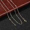 1mm Rack Plating Brass Cable Chain Necklaces for Women Men MAK-L044-23G-1