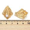 304 Stainless Steel ABS Plastic Pearl Stud Earrings STAS-D368-01B-G-5