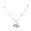 Glass Bead Braided Star Pendant Necklace NJEW-MZ00021-3