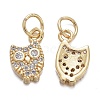 Brass Micro Pave Cubic Zirconia Charms X-KK-K244-05G-2