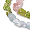 Natural Aquamarine & Rose Quartz & Peridot & Amethyst & Citrine Beads Strands G-L610-B05-01-4