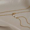 304 Stainless Steel and Natural Freshwater Pearl Tassel Y-shaped Lariat Necklaces for Women OF8673-3