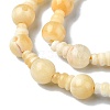 Natural Yellow Jade 3-Hole Guru Bead Strands G-K149-50-3