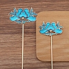 Flower Alloy Enamel Hair Stick Finding PW-WG0A83D-05-1