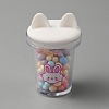 Transparent Resin Cat Ear Bottle Pendants RESI-WH0021-65D-1