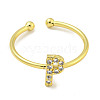 Rack Plating Brass Open Cuff Rings for Women RJEW-F162-02G-P-2