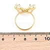 Brass Micro Pave Cubic Zirconia Finger Rings GL-CBA65A8-01G-15-5