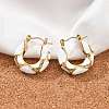 304 Stainless Steel Enamel Hoop Earrings EJEW-Z079-01G-02-1