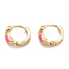 Brass Micro Pave Clear Cubic Zirconia Huggie Hoop Earrings EJEW-P187-C-3