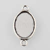 Antique Silver Tibetan Style Alloy Flat Oval Cabochon Connector Settings LS-TIBE-M022-06AS-5
