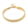 Ion Plating(IP) 304 Stainless Steel Herringbone Chain Bracelet BJEW-D028-02C-03G-1