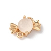 Brass Pave Glass Connector Charms KK-C062-039G-01-1