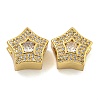 Rack Plating Brass Micro Pave Cubic Zirconia Beads KK-I718-44G-1