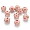 Painted Natural Wood Beads WOOD-N006-02A-03-1