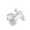 Brass Cubic Zirconia Charms KK-K378-49S-2