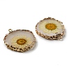 Inner Dried Flower Resin Pendants RESI-P028-02KCG-07-3