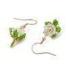 Flower Handmade Glass Seed Beads & Acrylic Beads Dangle Earrings EJEW-MZ00359-04-4