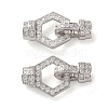 925 Sterling Silver Micro Pave Clear Cubic Zirconia Fold Over Clasps STER-K176-24P-1