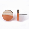 Transparent Resin & Wood Stud Earrings EJEW-N017-003A-D07-3