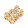 Brass Micro Pave Cubic Zirconia Slide Charms ZIRC-I068-01G-3