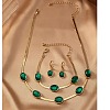 Oval Alloy with Plastic Snake Chain Necklaces & Hoop Earrings & Bracelets Sets FS-WG25106-01-1